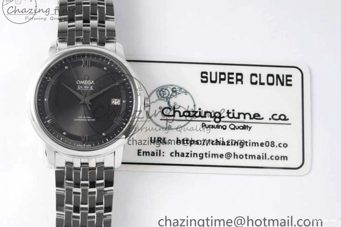 0123 De Ville SS DIWF 1:1 Best Edition Gray Dial SS Markers on SS Bracelet MIYOTA FlexibleFit 7851